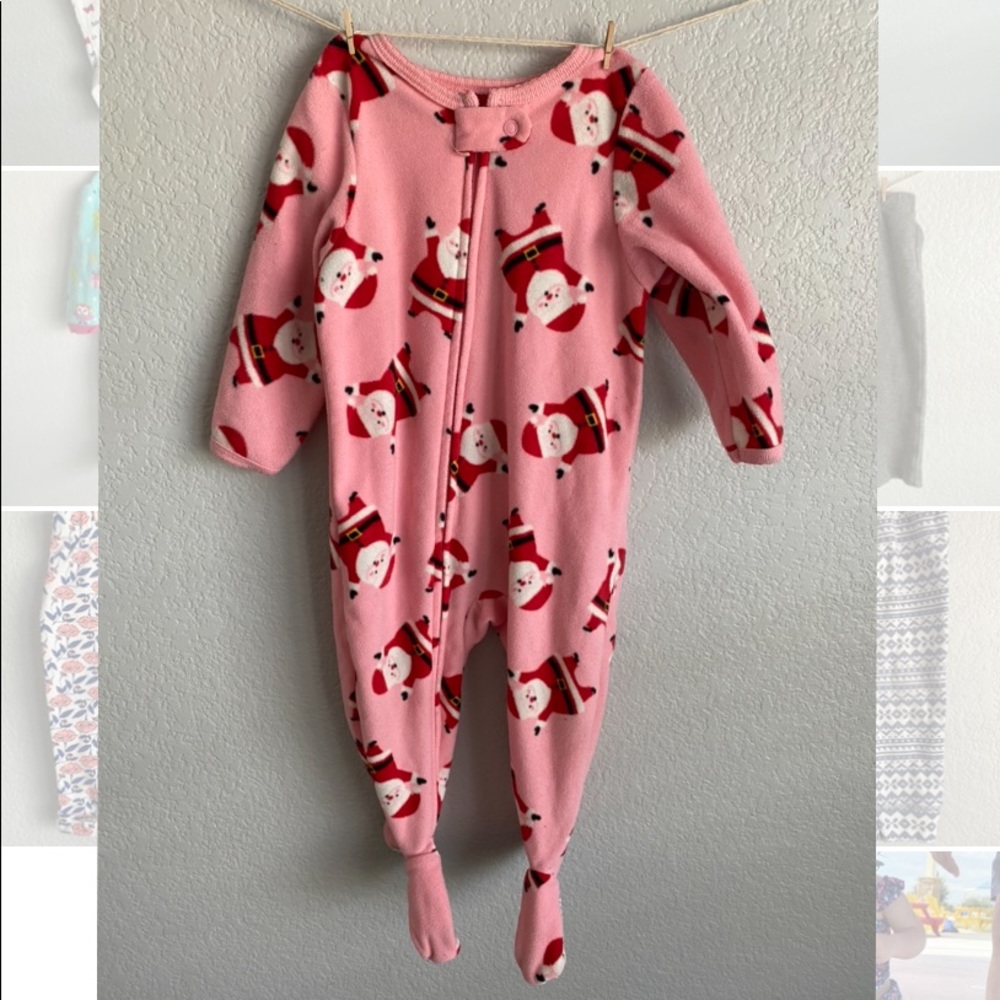 Fleece footed Santa Pajamas